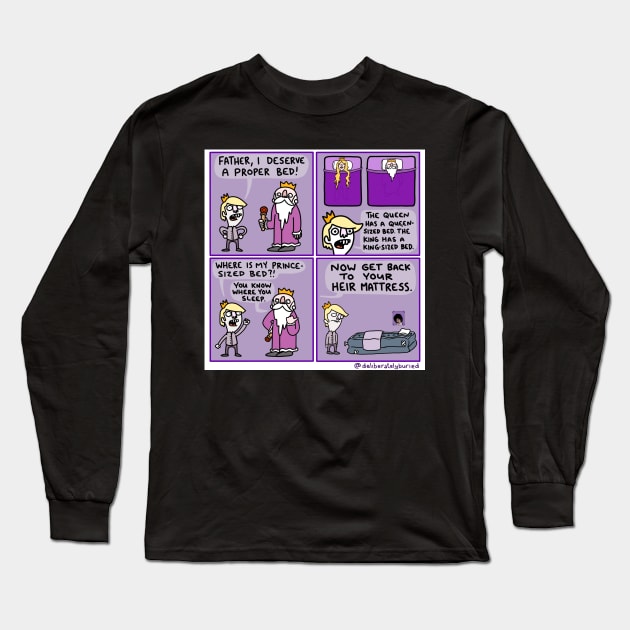 Prince-sized Bed. Long Sleeve T-Shirt by Deliberately Buried